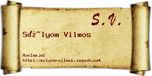 Sólyom Vilmos névjegykártya